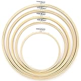 Magipipe 5 Pieces Embroidery Hoop Set, 5 Size Bamboo Cross Stitch Hoop 5 Inch to 10 Inch Circle Embroidery Ring for Embroidery, Cross Stitch, Sewing