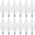 COLWATT 12-Pack E12 Candle Light Bulbs 40W Warm White 2500K, 380 Lumen Dimmable Chandelier Light Bulbs for Ceiling Fan, Pendants or Outdoor, CA10 Clear Candelabra Base Bulbs