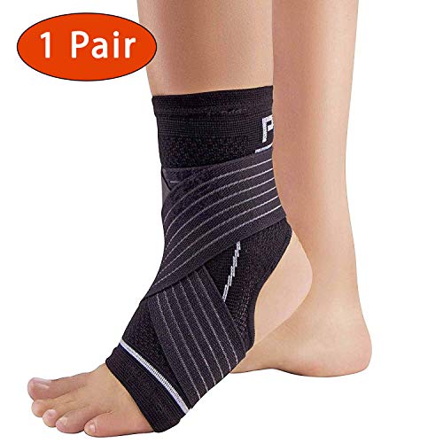Ankle Support Brace with Open-Heel – Compression Sleeve with Adjustable Strap – Great for Running, Ankle Sprains