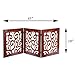 3-Section Adjustable and Scrolled Wooden Pet Gate by Etna