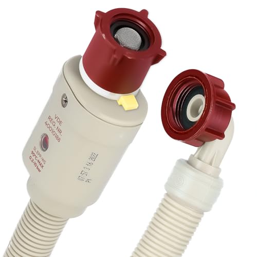 Kenekos - 1,5-3m Manguera Aquastop para lavadora lavavajillas incl. válvula de seguridad, filtro de suciedad, rosca 3/4 pulg. máx.90°C, manguera de seguridad, manguera de entrada Manguera Aquastop 3 m