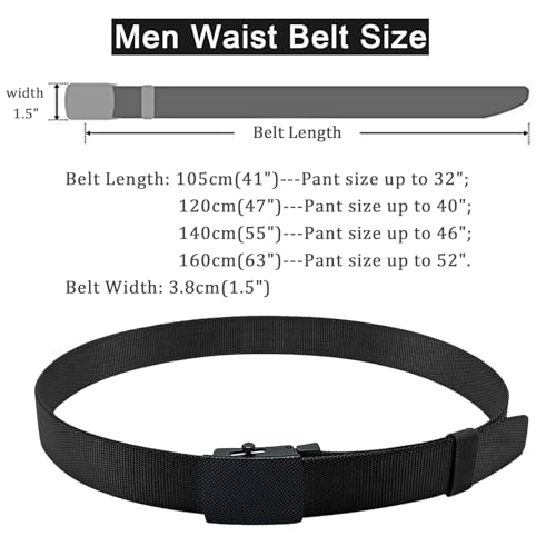 WYuZe Military Nylon Belt Heavy Duty Sliding Buckle 1.5" Adjustable Web Tactical Belt for Men Outdoor Work Hiking EDC4