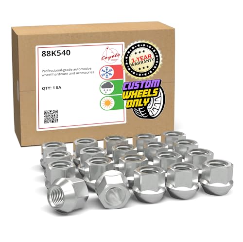 Image of Wheel Accessories Parts 20 Pcs 7 /16 inch-20 Thread Open End Bulge Acorn 21mm 0.84 inch Long Lug Nuts Zinc 3 /4 inch 19mm Hex Fits Many Classic Chevrolet, Buick, GMC, Pontiac Vehicles