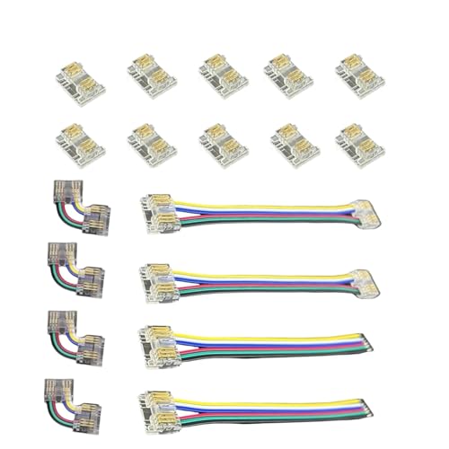 12mm 6 broches kit de connecteur pour RGB CCT COB LED Strip Light, connecteur d‘extension à double extrémité sans soudure, connecteur en l/angulaire, connecteur Bar - to - line, connecteur sans jeu,
