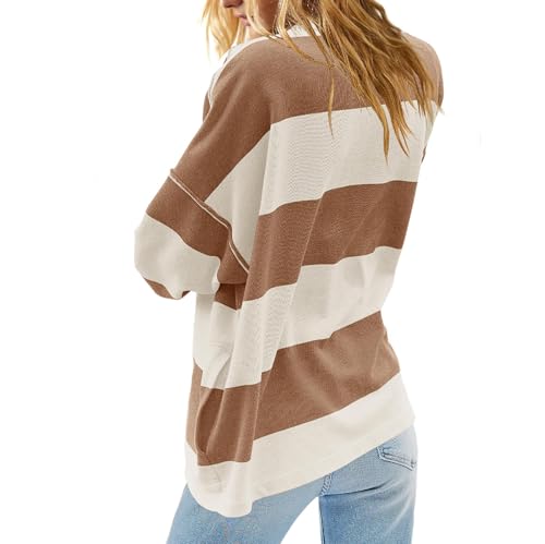 Womens Oversized Sweatshirt Quarter Zip Pullover V Neck Long Sleeve Color Block Shirts Fashion Teen Girls Y2k Clothes3