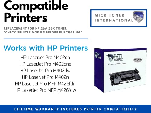 Micr Toner International Compatible Micr Toner Cartridge Replacement For Hp Cf226A 26A M402Dn M402N M402Dw M426Fdn M426Fdw #TOP2