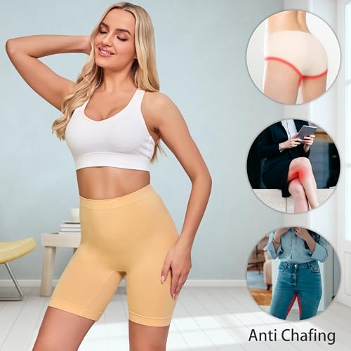 Image of Slip Shorts for Women Under Dresses Anti Chafing Boyshorts Seamless Smooth Shorts