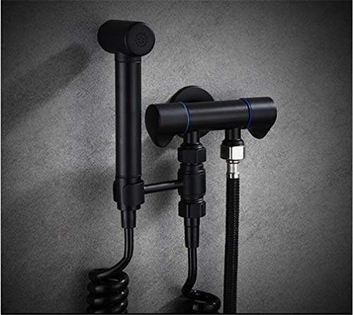 トイレの手持ちビデ蛇口スプレービーダービデセットスプレーガントイレスプレーバスルームシェルフシャワーヘッドブラックブラスイスラム教徒のトイレシャッタフ、スタイルD LWX