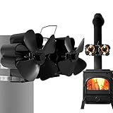 Ventilateur de poêle à bois – Puissant ventilateur de poêle à granulés activé par la chaleur – Ventilateur thermique à faible bruit pour poêles à bois