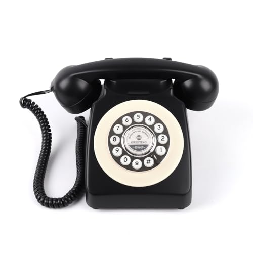 FESTRING Audio Guest Book Wedding Phone, Audio Gueestbook for Recording Guest Messages, Retro Phone Guestbook for Weddings, Party, Baby Shower, Guaduation, Engagement, Funeral, Retirement (Black)