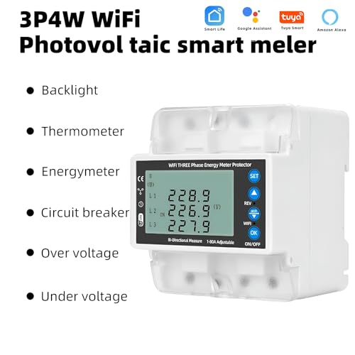 Image of XPR3SS 100Amp 3 Phase Energy Meter WIFI Remote Control Bidirectional Smart Circuit Breaker Energy Meter KWh Power Meter Timer Over Voltage Under Voltage Over Current Protection