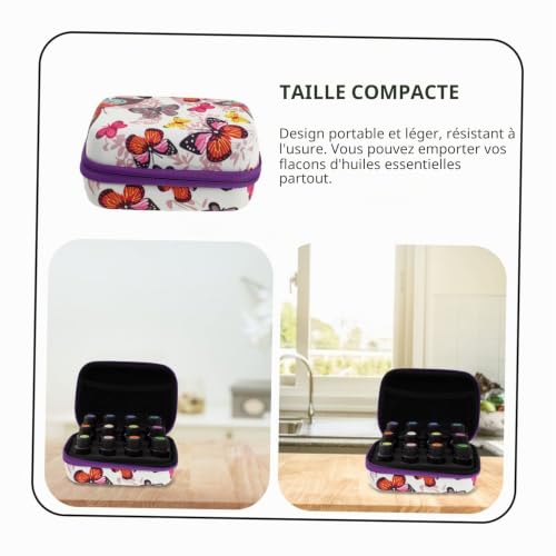 LOORGVEL 1 pièce Étui de Rangement pour Huiles Essentielles Malette de Transport et Compacte Organisateur de Bouteilles Huiles Essentielles Sac de Voyage Pratique avec Compartiments pour – vue 6