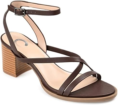 Journee Collection Womens Anikah Open Toe Mid Stacked Heel Pumps Brown 11 Medium Womens US | Image 6