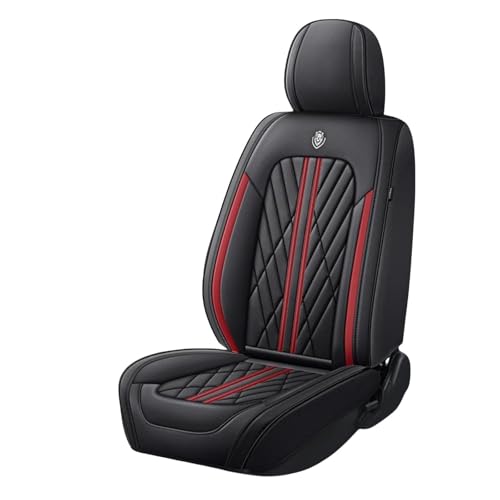 車 シートカバーに適用スズキ 新型スペーシア スペーシアカスタム MK54S MK94S耐摩耗性通気ナッパレザー素材座布団 防水 全天候型汚れ防止 取付簡単 滑り止め 収納便利クッションプロテクター(黒赤線)