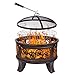 Jinfa Brazier Grill en Acier pour Jardin terrasse BBQ extérieur Barbecue | Ø66cm | Grille de Cuisson et Tisonnier Inclus