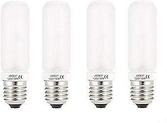 Vstar JDD Type 150W 110-130V Frosted Halogen Light Bulb, Replacement Modeling Bulb for Photo Studio Strobe Lighting,Pack of 4