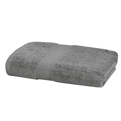 Image of FRESH FROM LOOM Luxury Edition 500 GSM Egyptian 100% Pure Cotton Towel | Soft Dual Stitched Bath Towel for Men & Women | No Hand Touch Production (27x54 inch | Charcoal Grey)-1pc