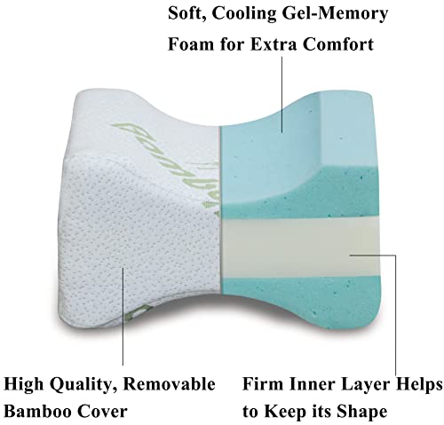 Intevision Memory Foam Knee Pillow For Side Sleepers, Body Positioner Pillow, Leg Spacer Pillow With Bamboo Cover #TOP1