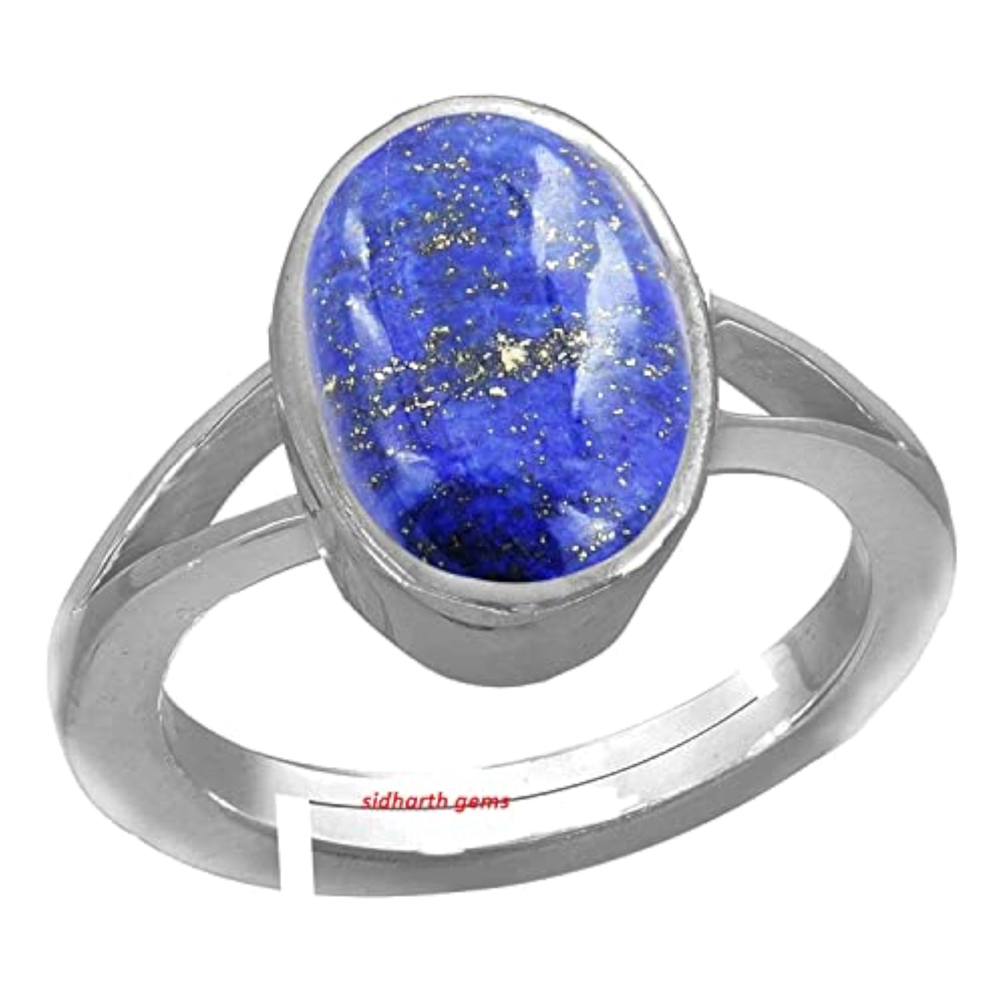 Women's 6.25 Ratti Adjustable Lapis Lazuli Silver Plated Ring