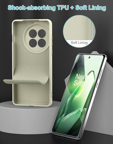 Image of DIZORO Compatible with OnePlus 13r 5G Back Cover with Upgraded Square Edges for Camera Protection Shockproof Flexible Matte Liquid Silicone Mobile Phone Case (Stone.)