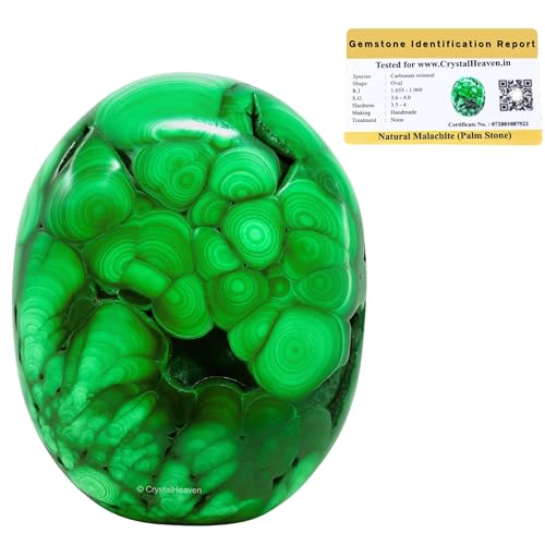 Image of Crystal Heaven Malachite Crystal Palm Pebbles Stones For Anxiety Stress Relief Massage-Aaa Grade Original Healing Gemstone Agate Palm Stone For Yoga Meditation Spiritual Reiki Feng Shui