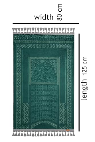 Alfombra de oración turca allmode homestyle con flecos grises 3