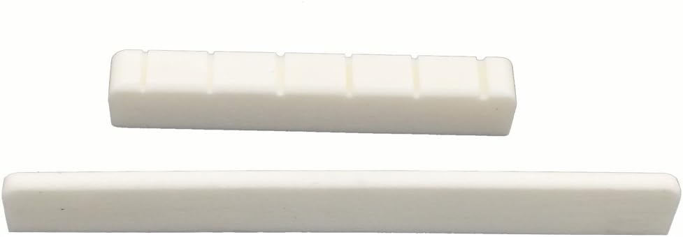 Greenten Classical Guitar Bridge Rosewood Pre-Slotted Bone Saddle Nut Replacement (1 Set) : Musical Instruments