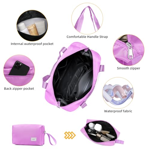 Image of LARVENDER Carry On Luggage 22x14x9 Airline Approved, Suitcases with Wheels | Hardside PP Carry On Suitcase with Duffel Bag, Luggage Sets for Women Men, TSA Lock, Neon Pink