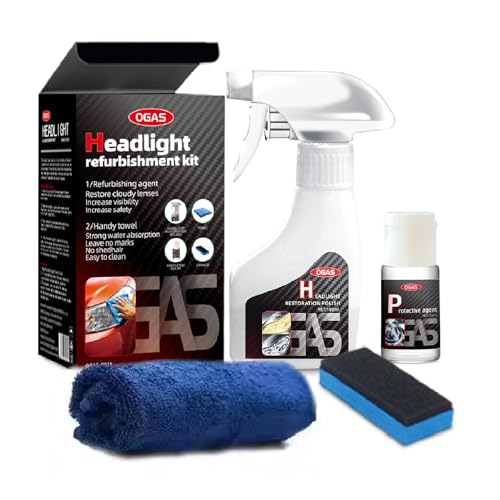 WenFeng Headlight Restoration Kit – Automotive Headlamp Restoration Fluid Kit for Oxidized and Yellowed,Car Headlight Cleaner for All Vehicles That Restores Clarity
