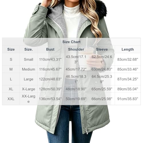 Long Puffer Coat Women Sherpa Lined Quilted Jacket with Fur Hood Winter - image 4