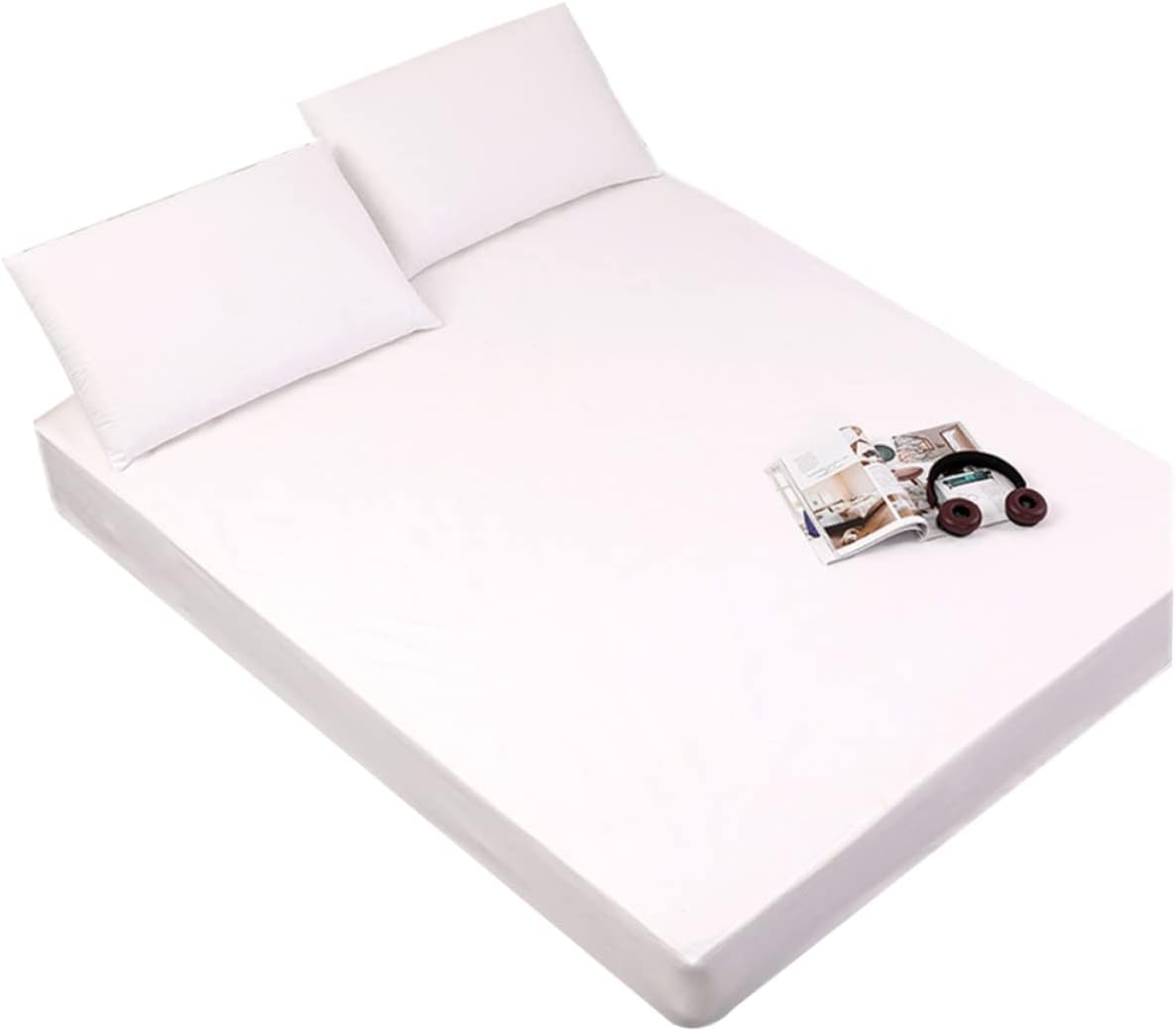 MERRYHAPY 1pc Nursing Pad Mattress Cover Color Machine Washable Fitted Sheet Protector for Bedwetting Soft Comfortable Design White