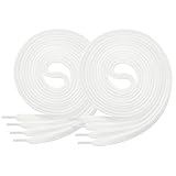Di Ficchiano 2 Paar SCHNÜRSENKEL flach reißfest 8 mm breit für Sneakers und Sportschuhe Farbe: Weiss Länge: 150cm