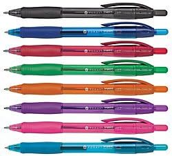 Office Depot Soft-Grip Retractable Ballpoint Pens, Medium Point, 1.0 mm, Assorted Barrels, Assorted Ink Colors, Pack of 8