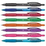 FORAY Soft-Grip Retractable Ballpoint Pens, Medium Point, 1.0 mm, Assorted Barrels, Assorted Ink Colors, Pack Of 8