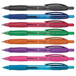 Office Depot Soft-Grip Retractable Ballpoint Pens, Medium Point, 1.0 mm, Assorted Barrels, Assorted Ink Colors, Pack of 8