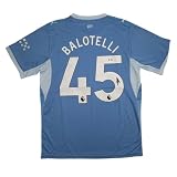 Autographed/Signed Mario Balotelli Manchester City Blue Soccer Futbol Jersey Beckett BAS COA