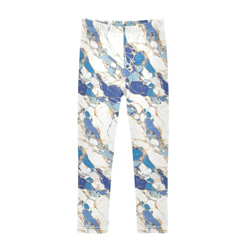 Abstract Marble Textured Pattern Kids Baby Girls Active Leggings Stretch High Waisted Yoga Pants Sports