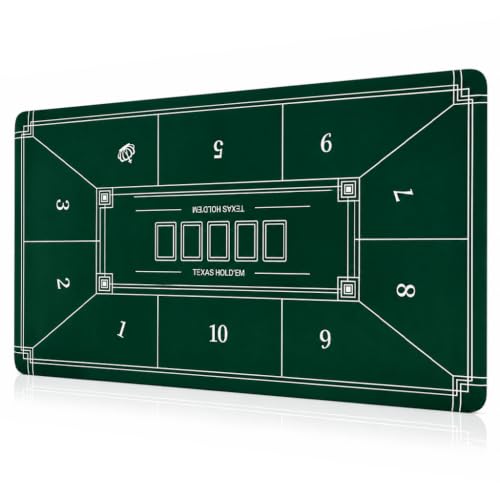 Image of PATPAT Poker Mat for Table 10 Players, 35.4 x 70.9 in Rubber Anti-Slip
