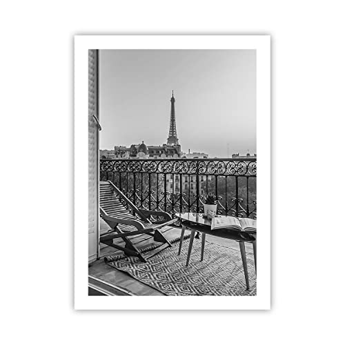 ARTTOR Deco Affiches Murales 50x70cm Affiche Decoration Murale Noir Et Blanc Paris Balcon Cuisine Wall Art Design Moderne Poster sans Cadre Tableau Decoration Salon...