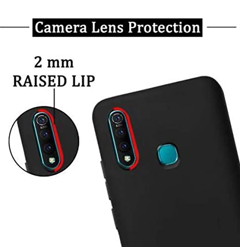 Image of Mobile Back Cover Case for Vivo Y19 /VIVO U20 (Silicone Case|CameraProtection|Black SC1510)