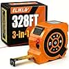 328Ft 3-in-1 Digital Laser Tape Measure Rechargeable Measuring Tool &16Ft Auto-Lock Tape Measure Movable Magnetic Hook with Area/Volume/Pythagorean, Ft/in/M/Ft+in for Construction;Woodworking;Home DIY
