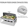 ROVSUN Chafing Dish Buffet Set, 9 Quart Roll Top Stainless Steel Chafer, NSF Rectangular Set with Food Pan, Water Pan and Fuel Holders, for Wedding, Parties, Banquet, Catering Events