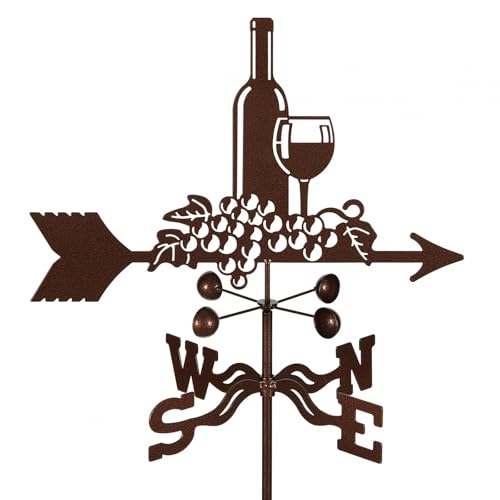EZ Vane Wine & Grapes Weathervane Post Mount, Copper Finish