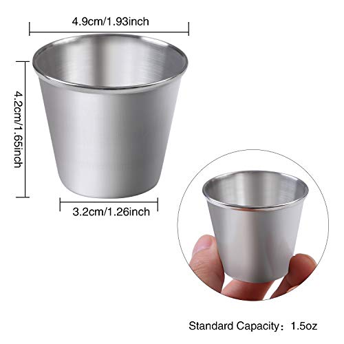 Image of Ruisita 12 Pieces Stainless Steel Shot Cups Stainless Steel Shot Glass Drinking Tumbler (1.5 Ounce /45 ml)
