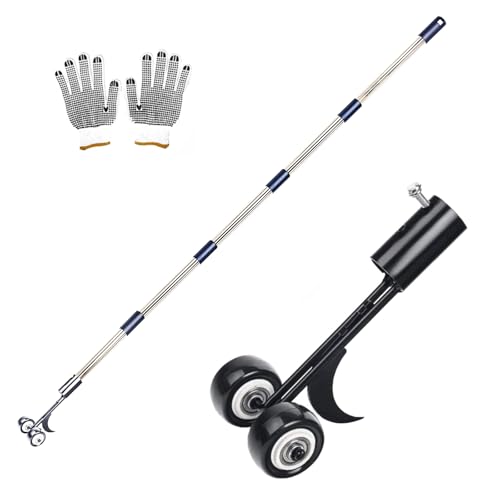 MiaoMa Weeding Tools for Garden,150cm upgraded Long Handled Weeder Without Kneeling,Hook Weeding Tool for Block Paving,Patio Weeder Tool Set with Wheels for Driveways, Decks,Sidewalks,Patios,Vegeta