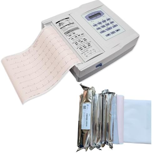Fuyatina ECG Paper, Pack of 4 Rolls, 215mm x 25m, 1140 Sheets, Re...