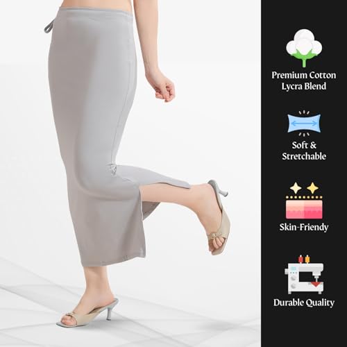 Image of TRASA Womens Saree Shapewear Petticoat, Cotton Lycra Petticoat, Skirts for Women, Shape Wear Dress for Saree