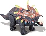 PowerTRC Walking Dinosaur Toys for Kids 2-4, Triceratops Electronic Jurassic Toy with LED Light, Sound, Swinging Tail Battery Powered for Toddlers
