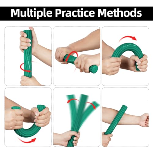 Flintronic 4 x drążek oporowy do fitnessu, drążek do ćwiczeń Twist and Flex – do treningu siły, łokcia, nadgarstka i przedramienia, ulga w bólu łokcia tenisisty i łokcia golfisty