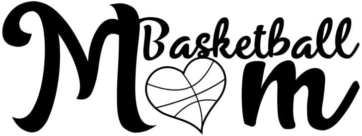 AWND002 - Calcomanía de baloncesto para mamá, 7 x 2.6 pulgadas, vinilo negro de alta calidad